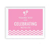 Chevron Print Baby Shower Party Signs-Set of 1-Andaz Press-Bubblegum Pink-Thank You For Celebrating With Us!-
