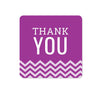 Chevron Square Gift Labels, Thank You-Set of 40-Andaz Press-Plum Purple-