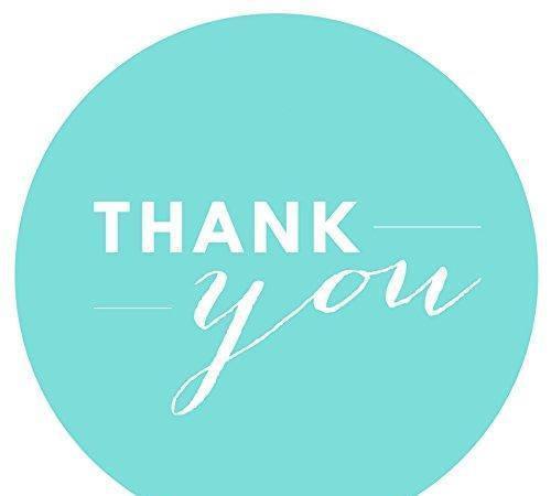 Chic Thank You Circle Favor Labels-Set of 40-Andaz Press-Diamond Blue-