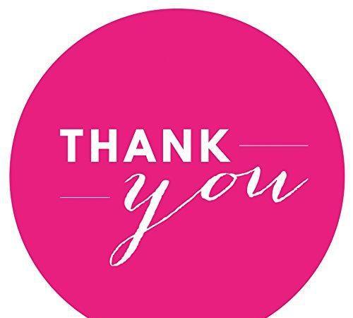 Chic Thank You Circle Favor Labels-Set of 40-Andaz Press-Fuchsia-