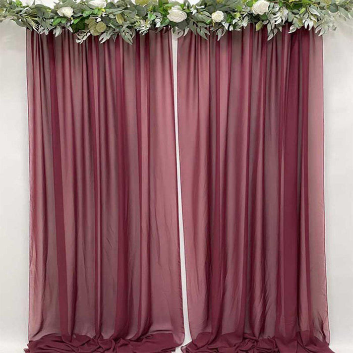 Chiffon Backdrop Wedding Curtains-Set of 1-Koyal Wholesale-Terracotta-