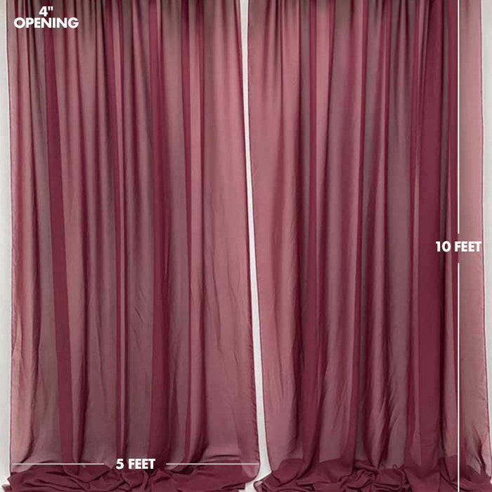 Chiffon Backdrop Wedding Curtains-Set of 1-Koyal Wholesale-Terracotta-