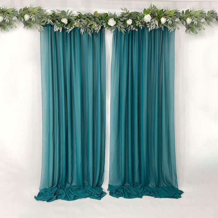 Chiffon Backdrop Wedding Curtains-Set of 1-Koyal Wholesale-Terracotta-