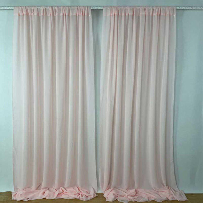 Chiffon Backdrop Wedding Curtains-Set of 1-Koyal Wholesale-Blush Pink-