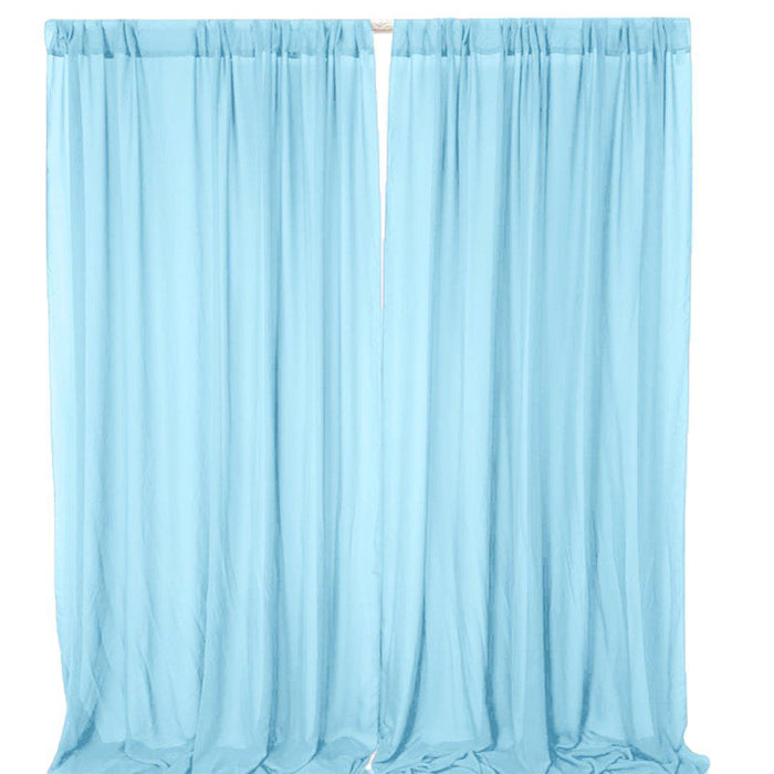 Chiffon Backdrop Wedding Curtains-Set of 1-Koyal Wholesale-Light Blue-