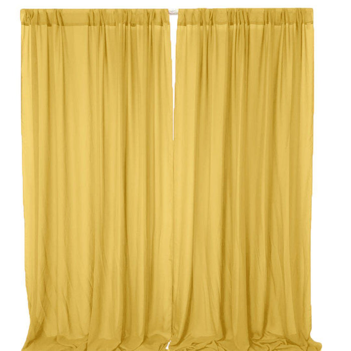 Chiffon Backdrop Wedding Curtains-Set of 1-Koyal Wholesale-Mustard Yellow-