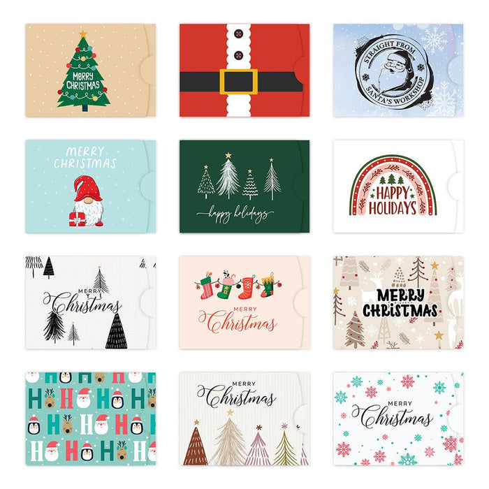 Christmas Gift Card Holder Assortment Stocking Stuffers-Set of 12-Andaz Press-Christmas Happy Holidays-