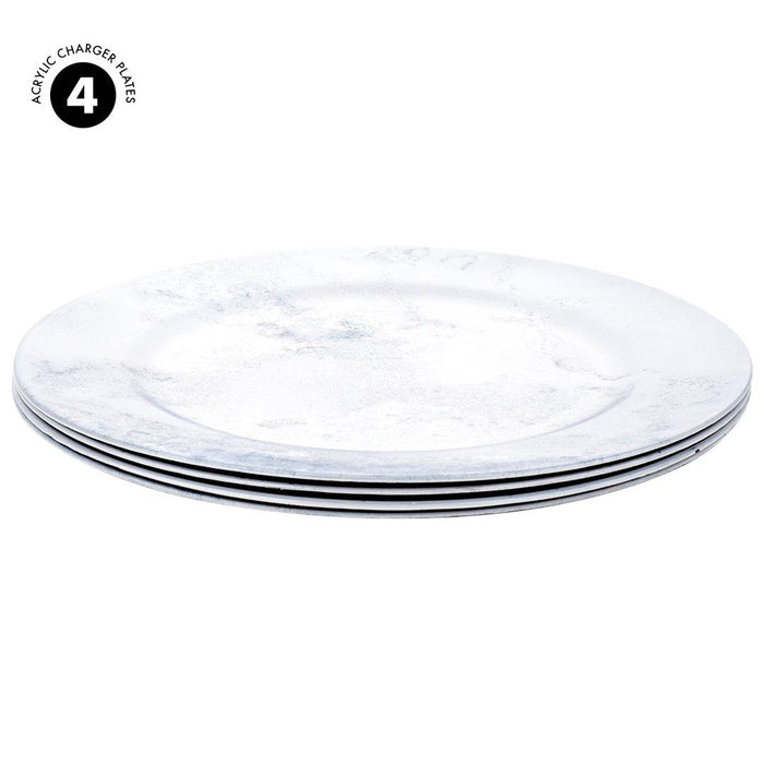 Concrete-Inspired Acrylic Charger Plates-Set of 4-Koyal Wholesale-