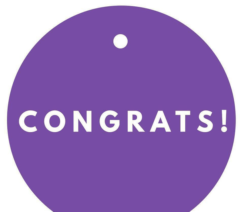 Congrats! Circle Gift Tags, Modern Style-Set of 24-Andaz Press-Purple-