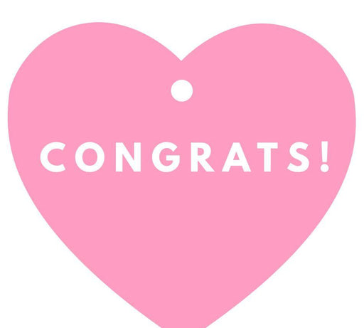 Congrats! Heart Gift Tags, Modern Style-Set of 30-Andaz Press-Bubblegum Pink-