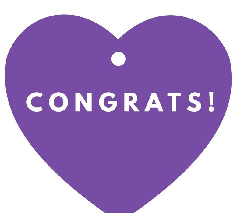 Congrats! Heart Gift Tags, Modern Style-Set of 30-Andaz Press-Purple-