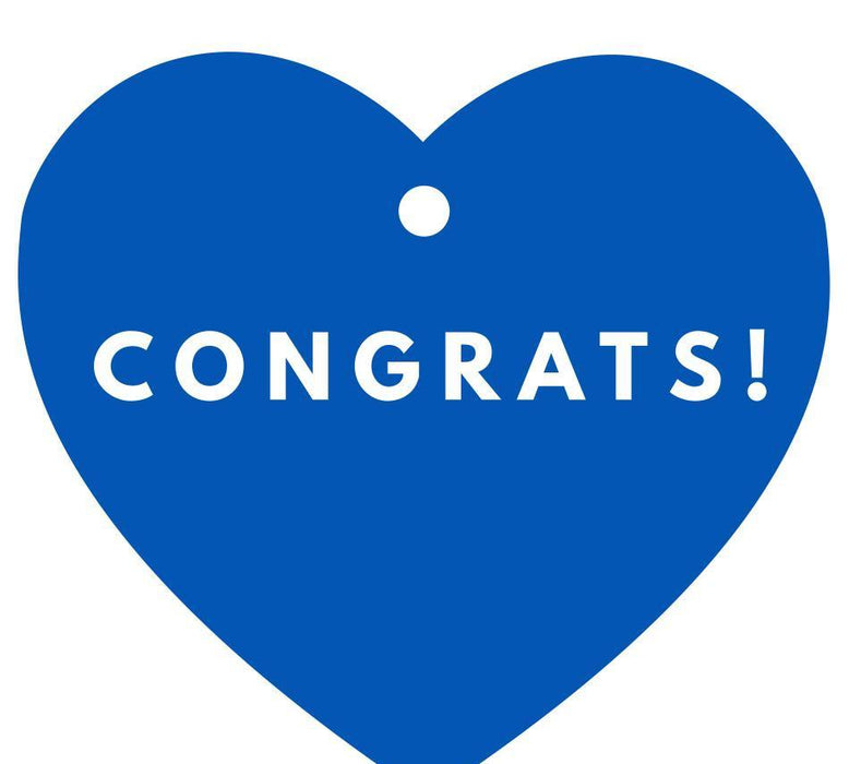Congrats! Heart Gift Tags, Modern Style-Set of 30-Andaz Press-Royal Blue-