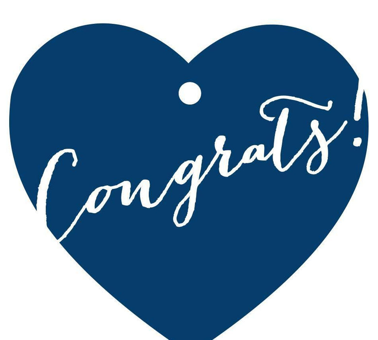 Congrats! Heart Gift Tags, Whimsical Style-Set of 30-Andaz Press-Navy Blue-