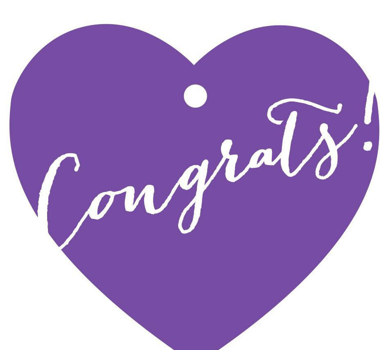 Congrats! Heart Gift Tags, Whimsical Style-Set of 30-Andaz Press-Purple-