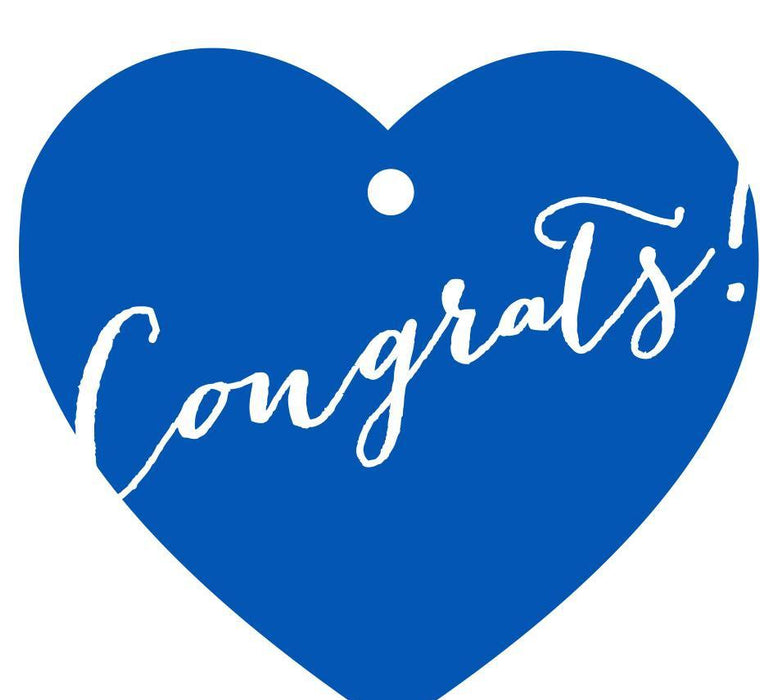 Congrats! Heart Gift Tags, Whimsical Style-Set of 30-Andaz Press-Royal Blue-