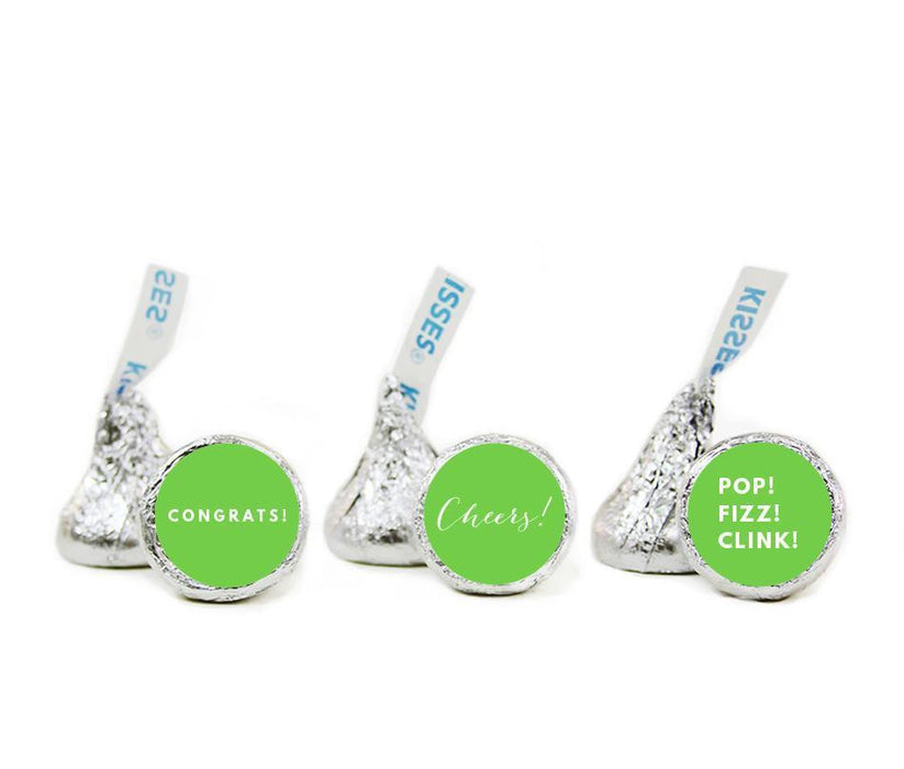 Congrats Pop Fizz Clink Hershey's Kisses Stickers-Set of 216-Andaz Press-Kiwi Green-