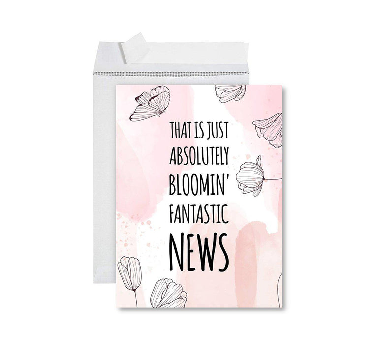 Congratulations Jumbo Card With Envelope, Wedding Greeting Card for Couples-Set of 1-Andaz Press-Bloomin' Fantastic News-