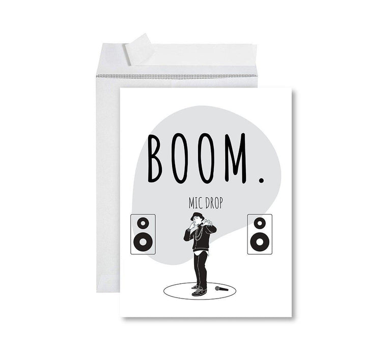 Congratulations Jumbo Card With Envelope, Wedding Greeting Card for Couples-Set of 1-Andaz Press-Boom Mic Drop-