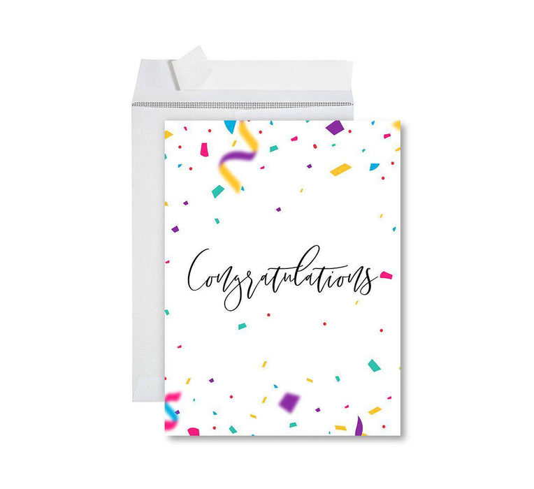 Congratulations Jumbo Card With Envelope, Wedding Greeting Card for Couples-Set of 1-Andaz Press-Congratulations Confetti-