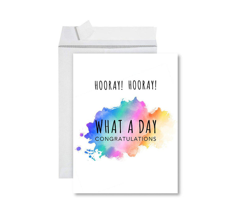 Congratulations Jumbo Card With Envelope, Wedding Greeting Card for Couples-Set of 1-Andaz Press-What A Day-