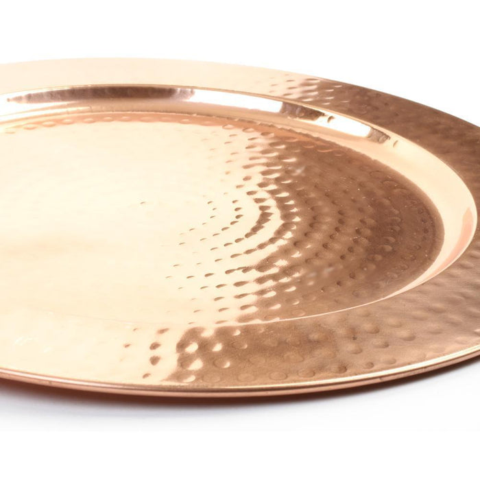 Copper Metal Hammered Charger Plates-Set of 4-Koyal Wholesale-