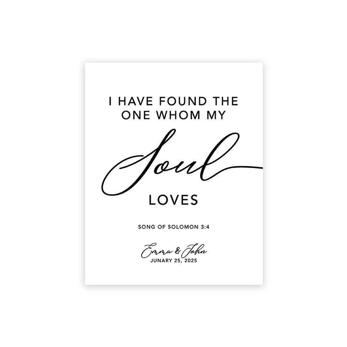 Custom Biblical Canvas Wedding Guestbook Welcome Signs-Set of 1-Andaz Press-I Have Found The One Whom My Soul Loves-