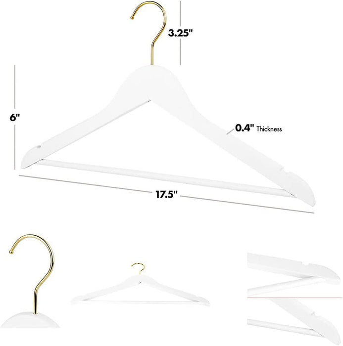 Custom Bridal Hangers, Premium White Wooden Hangers-Set of 1-Andaz Press-Custom Text-