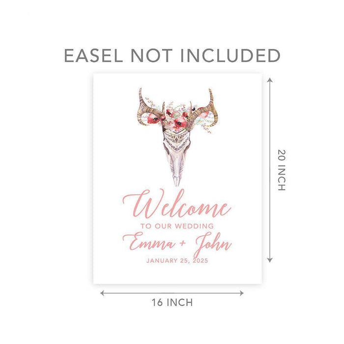Custom Fall Canvas Wedding Guestbook Welcome Signs-Set of 1-Andaz Press-Rustic Wood Monogram-
