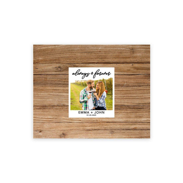 Custom Fall Canvas Wedding Guestbook Welcome Signs-Set of 1-Andaz Press-Always & Forever Rustic Wood Photo-