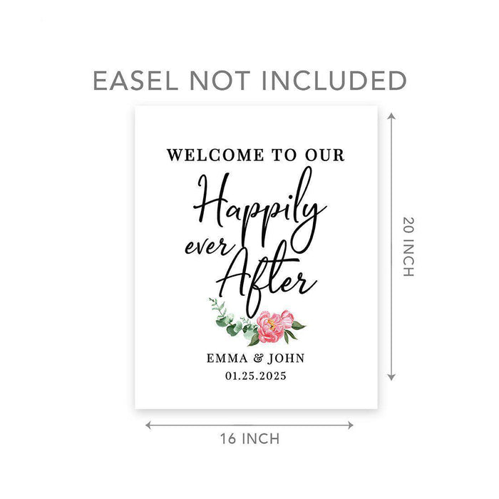Custom Floral Canvas Wedding Guestbook Welcome Signs-Set of 1-Andaz Press-Modern Geometric Floral Hexagon Frame-
