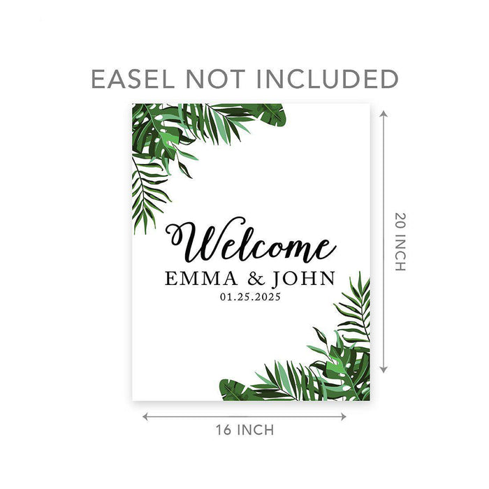Custom Floral Canvas Wedding Guestbook Welcome Signs-Set of 1-Andaz Press-Modern Geometric Floral Hexagon Frame-