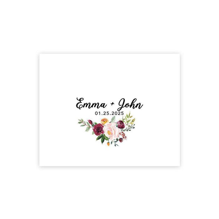 Custom Floral Canvas Wedding Guestbook Welcome Signs-Set of 1-Andaz Press-Modern Geometric Floral Hexagon Frame-