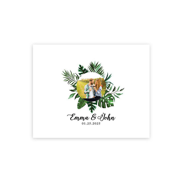 Custom Floral Canvas Wedding Guestbook Welcome Signs-Set of 1-Andaz Press-Exotic Tropical Leaf Palms Photo-