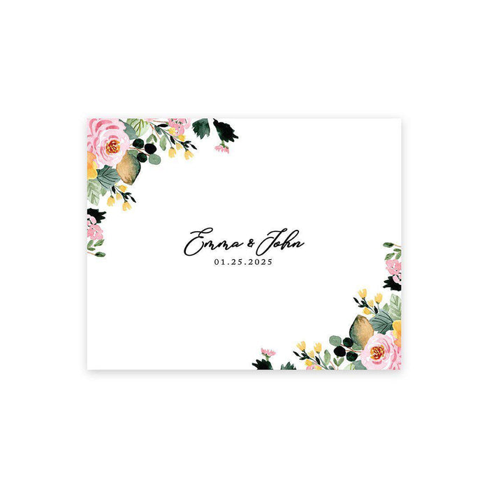 Custom Floral Canvas Wedding Guestbook Welcome Signs-Set of 1-Andaz Press-Spring Florals-