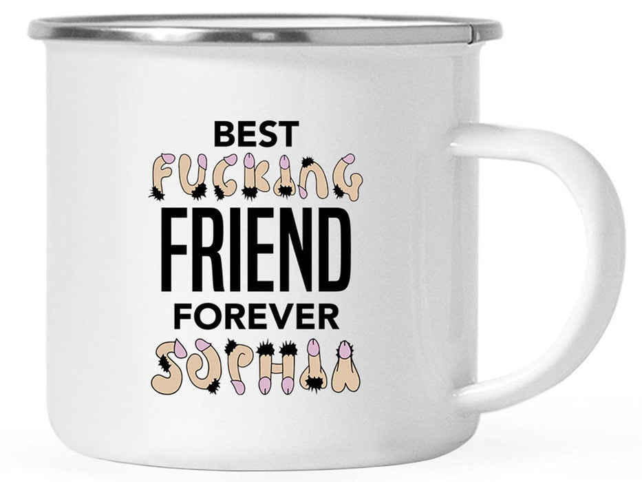 Custom Funny Penis Campfire Coffee Mug Gift - 2 Designs-Set of 1-Andaz Press-Custom Best Fucking Friend Forever-