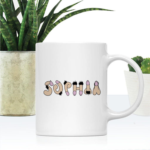 Custom Funny Penis Coffee Mug Gift  – 2 Designs-Set of 1-Andaz Press-Penis Custom Name-