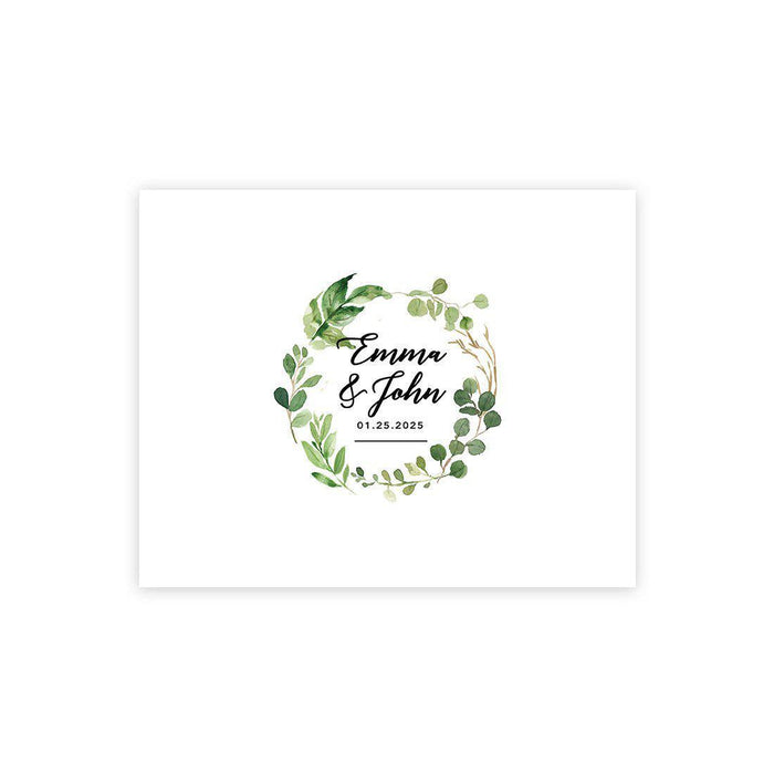 Custom Greenery Canvas Wedding Guestbook Welcome Signs-Set of 1-Andaz Press-Eucalyptus Greenery Wreath-