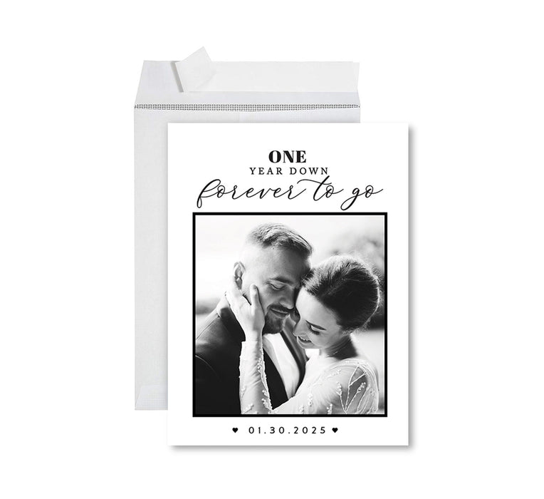 Custom Jumbo Anniversary Photo Card with Envelope, Greeting Card for Anniversary Gifts, Set of 1-Set of 1-Andaz Press-Forever To Go-