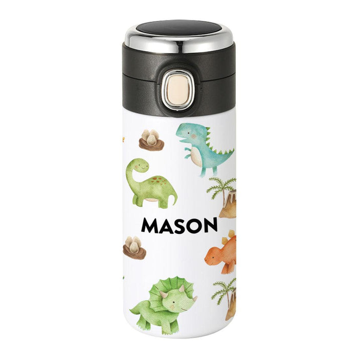 Custom Kids Tumbler Stainless Steel Water Bottle - Birthday Party Favors Gifts-Set of 1-Andaz Press-Baby Dinosaurs-