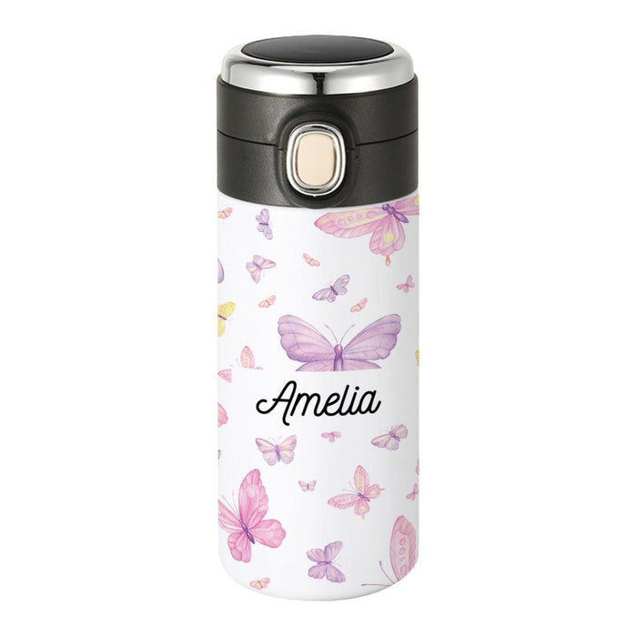 Custom Kids Tumbler Stainless Steel Water Bottle - Birthday Party Favors Gifts-Set of 1-Andaz Press-Butterflies-