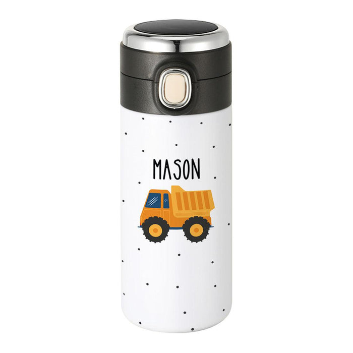 Custom Kids Tumbler Stainless Steel Water Bottle - Birthday Party Favors Gifts-Set of 1-Andaz Press-Construction Truck-