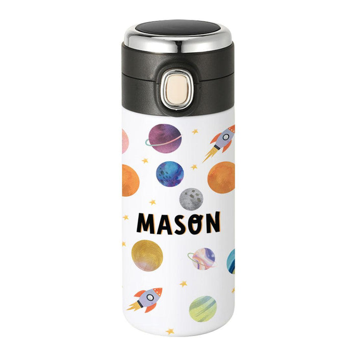 Custom Kids Tumbler Stainless Steel Water Bottle - Birthday Party Favors Gifts-Set of 1-Andaz Press-Outer Space-