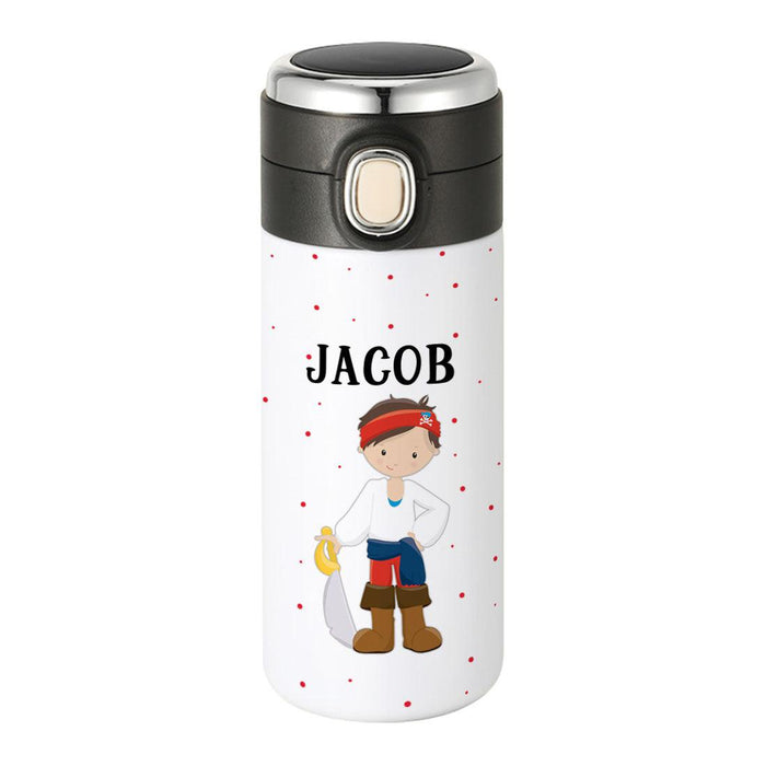 Custom Kids Tumbler Stainless Steel Water Bottle - Birthday Party Favors Gifts-Set of 1-Andaz Press-Pirate-
