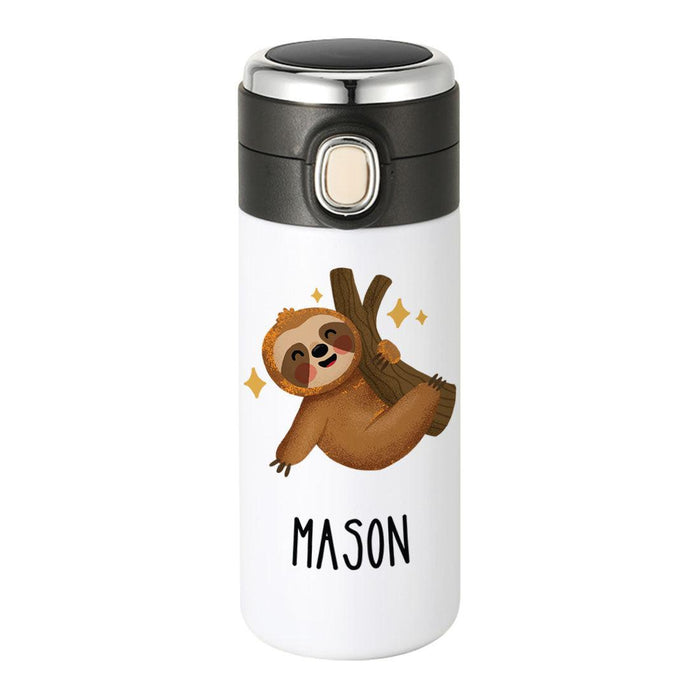 Custom Kids Tumbler Stainless Steel Water Bottle - Birthday Party Favors Gifts-Set of 1-Andaz Press-Sloth-