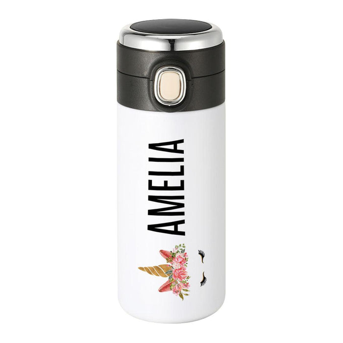 Custom Kids Tumbler Stainless Steel Water Bottle - Birthday Party Favors Gifts-Set of 1-Andaz Press-Unicorn-