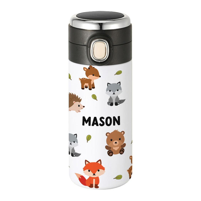 Custom Kids Tumbler Stainless Steel Water Bottle - Birthday Party Favors Gifts-Set of 1-Andaz Press-Woodland Animals-
