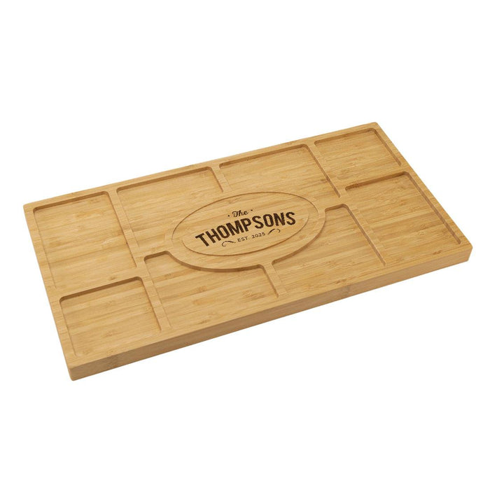 Custom Large Engraved Charcuterie Bamboo Wood Cutting Board Gift-Set of 1-Andaz Press-Swirls-