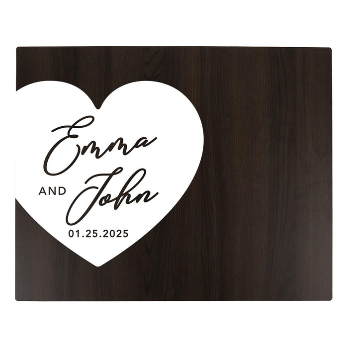 Custom Large Rustic Wooden Welcome Sign for Wedding - 30 Designs-Set of 1-Andaz Press-Heart Shape Names-