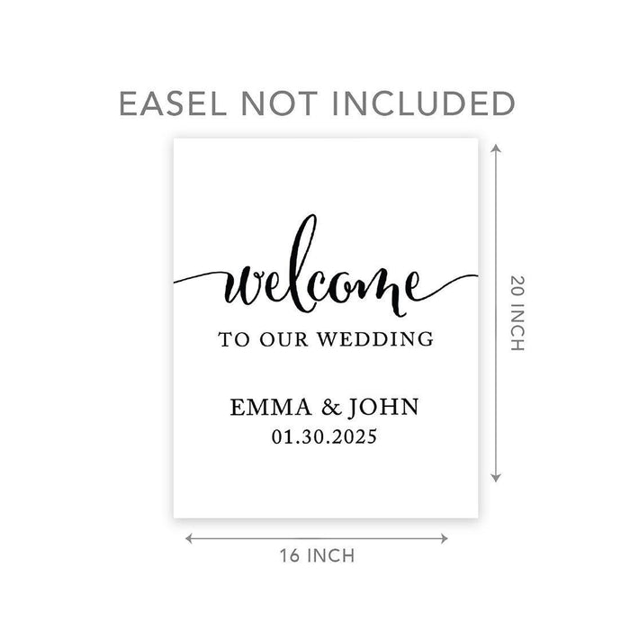 Custom Large Wedding Canvas Welcome Sign, Welcome Sign Guestbook Alternative For Wedding-Set of 1-Andaz Press-Wedding-