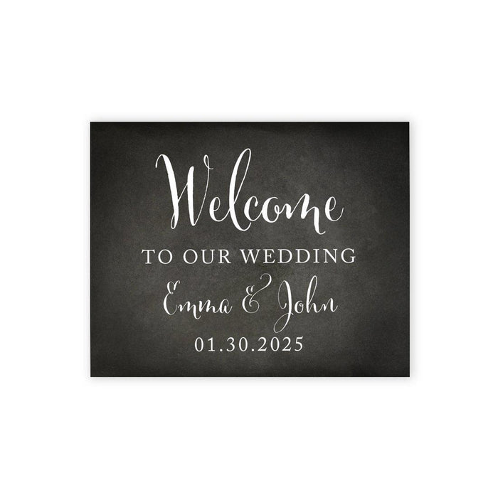 Custom Large Wedding Canvas Welcome Sign, Welcome Sign Guestbook Alternative For Wedding-Set of 1-Andaz Press-Vintage Chalkboard Swirl-